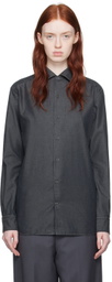ZEGNA Gray Cashco Denim Shirt