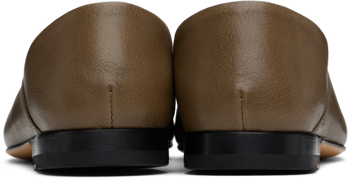 LEMAIRE Taupe Leather Slippers Lemaire