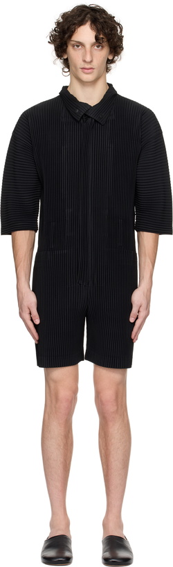 Photo: HOMME PLISSÉ ISSEY MIYAKE Black Pleats Bottoms 3 Jumpsuit