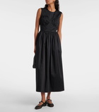 Tove Delphine gathered cotton-blend midi dress