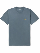 Carhartt WIP - Chase Logo-Embroidered Cotton-Jersey T-Shirt - Blue