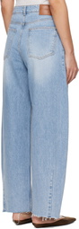 RECTO Blue 90s High-Rise Curved Leg Jeans