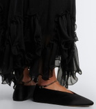 Le Monde Béryl Olympia embellished satin ballet flats