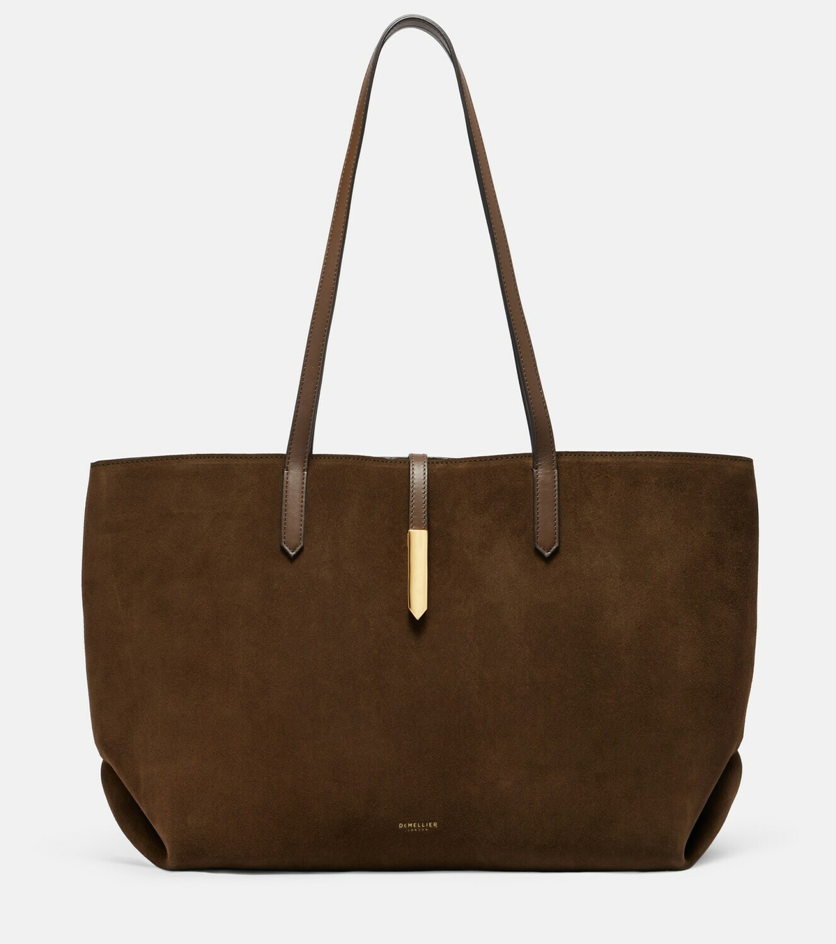 DeMellier Tokyo leather-trimmed suede tote bag