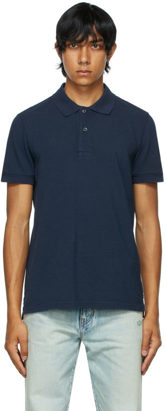 Photo: TOM FORD Navy Piqué Tennis Polo