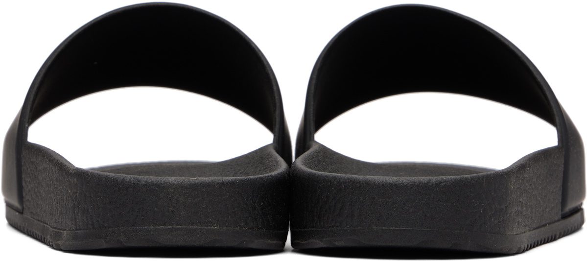 Hugo Black Tonal Logo Italian-Made Sandals