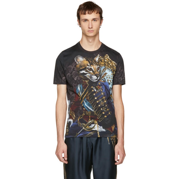 Photo: Dolce and Gabbana Black Royal Puma T-Shirt 