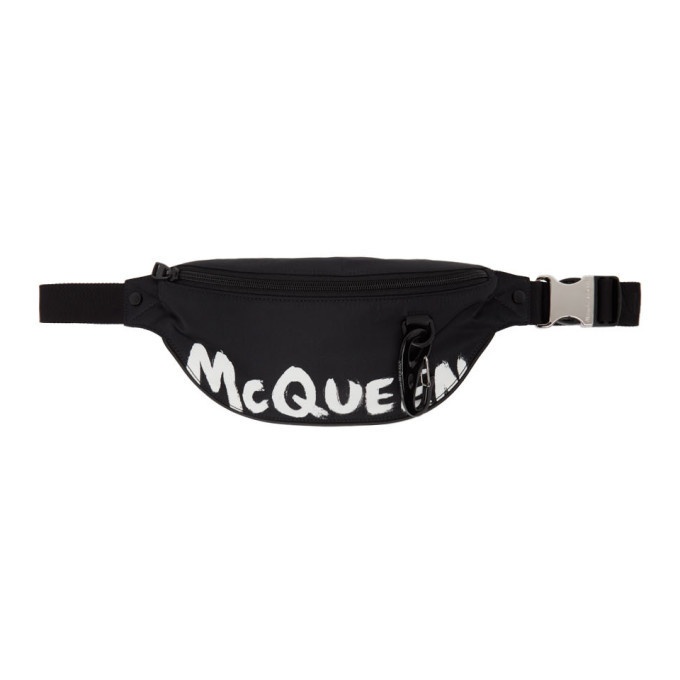 Photo: Alexander McQueen Black Graffiti Harness Belt Bag