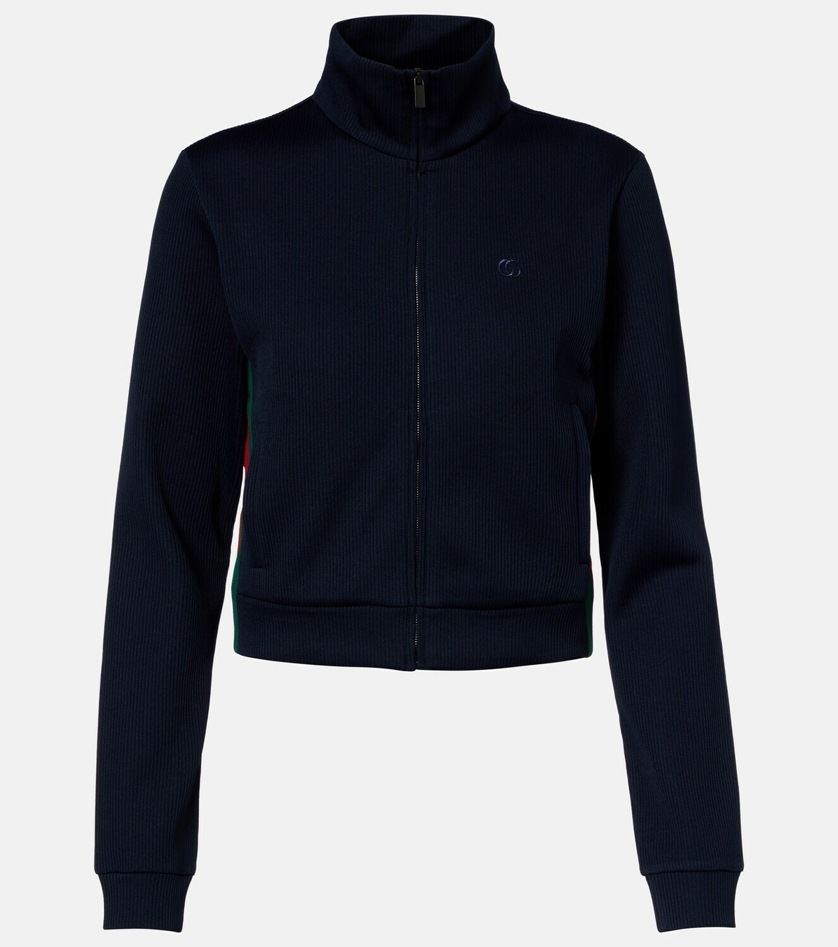 Gucci Web Stripe jersey zip-up sweatshirt