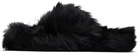 Acne Studios Black Shearling Sandals