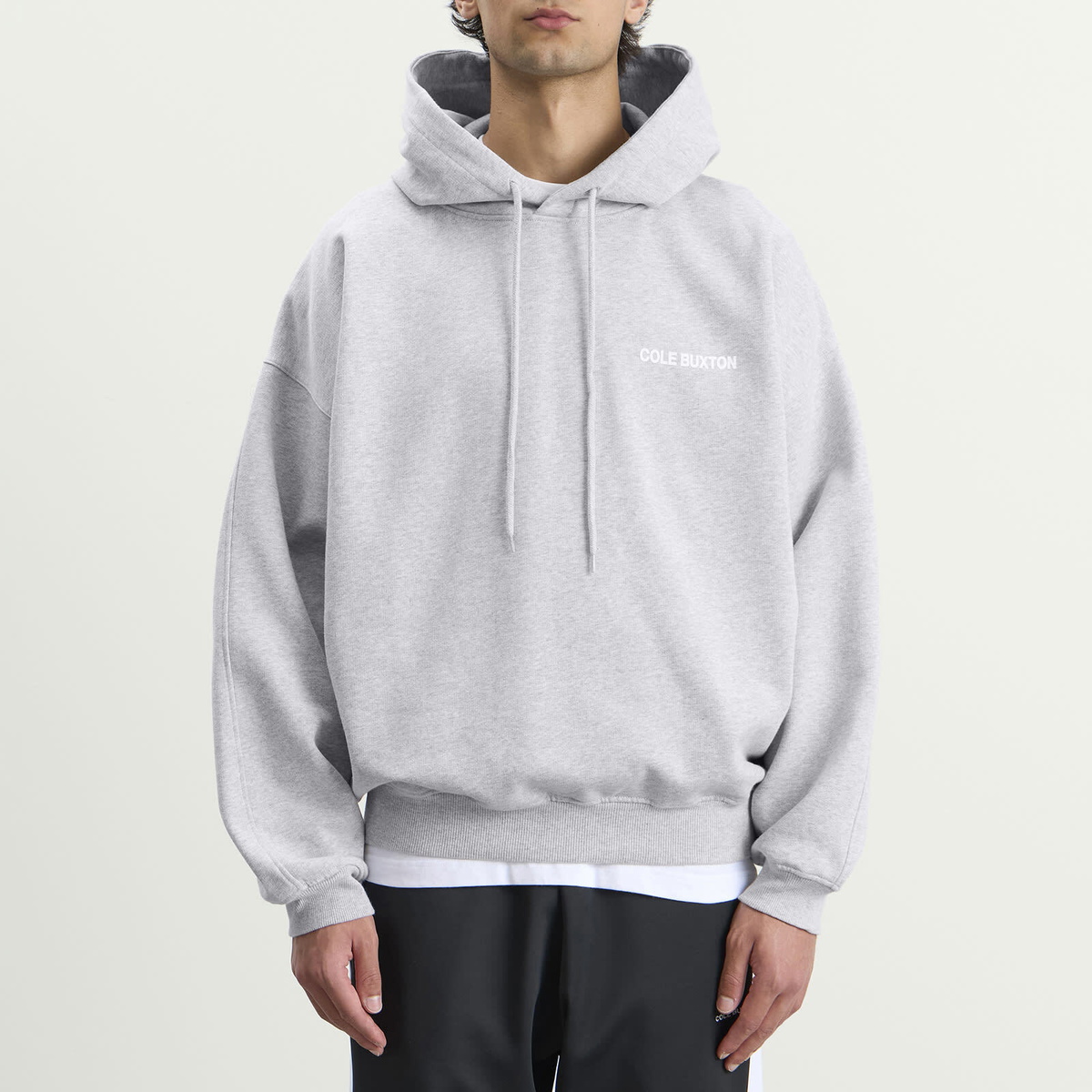 Cole Buxton Men's CB Sportswear Hoodie in Light Grey Marl