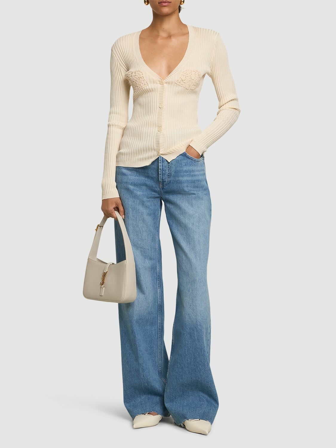 MAGDA BUTRYM Embroidered Cotton Knit Cardigan