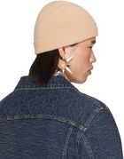 Acne Studios Beige Embroidered-Logo Beanie