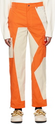 JW Anderson Beige & Orange Patchwork Trousers