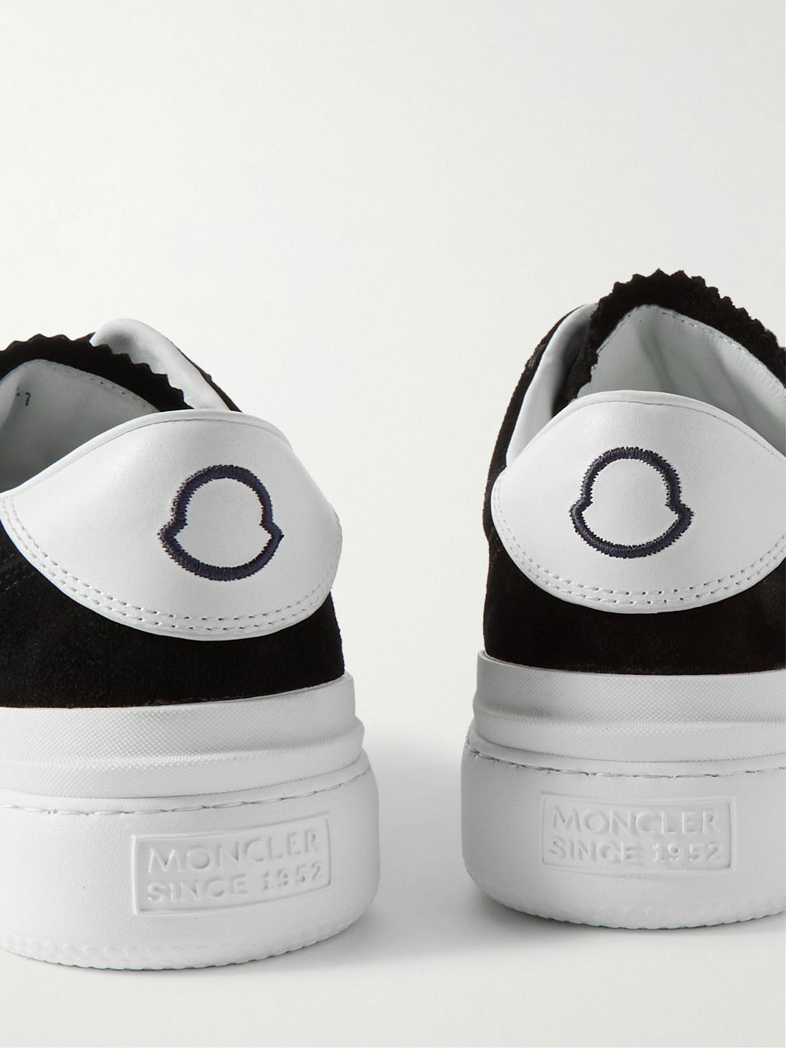 Moncler - Monaco M Leather-Trimmed Suede Sneakers - Black Moncler - Monaco M Leather-Trimmed Suede Sneakers - Black