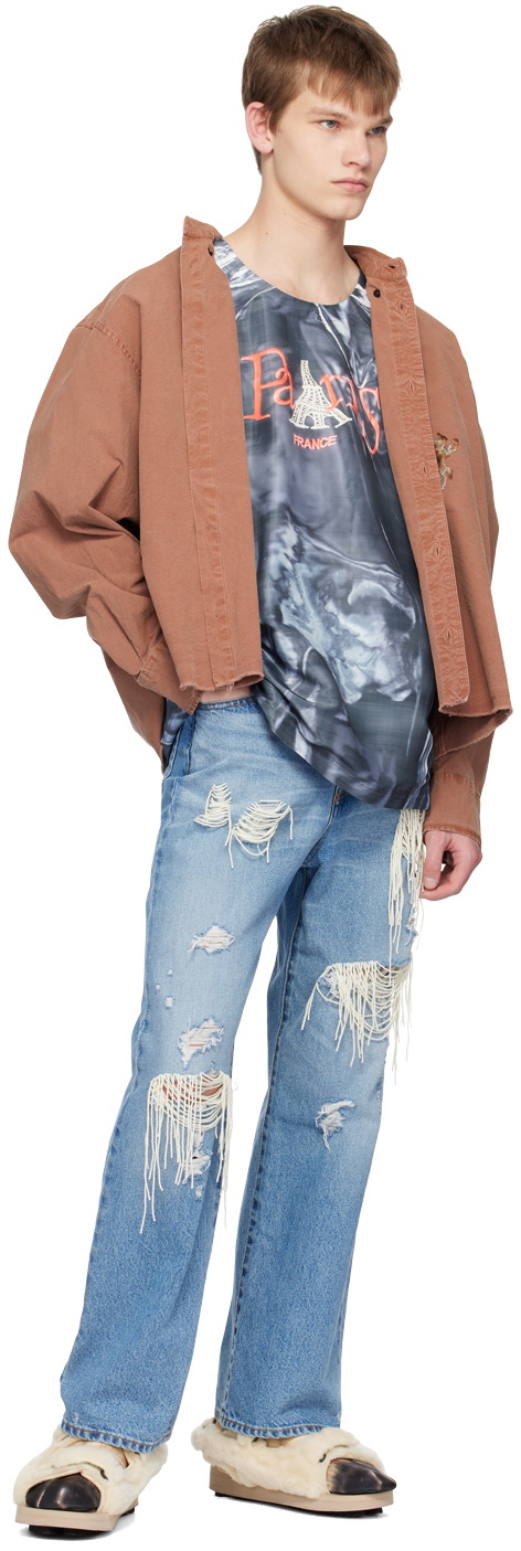 Doublet Brown Cut Off Shirt