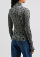 Coperni Python-print Metallic-jersey top Grey