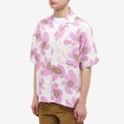 Jacquemus Men's Flower Logo Vacation Shirt in White/Pink