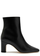 Manolo Blahnik Ofaralo 70 Leather Ankle Boots Black