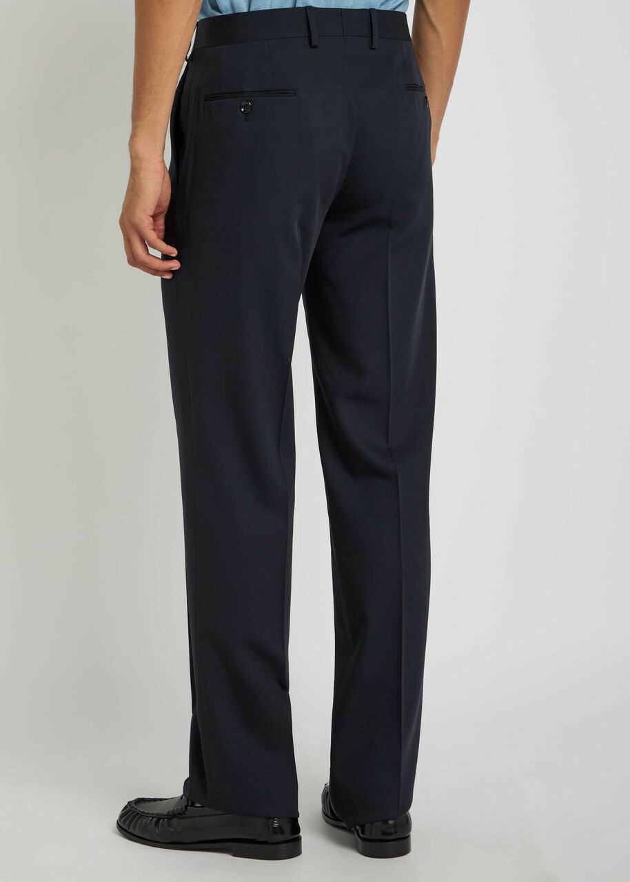 Lardini Straight-leg Wool Trousers Navy
