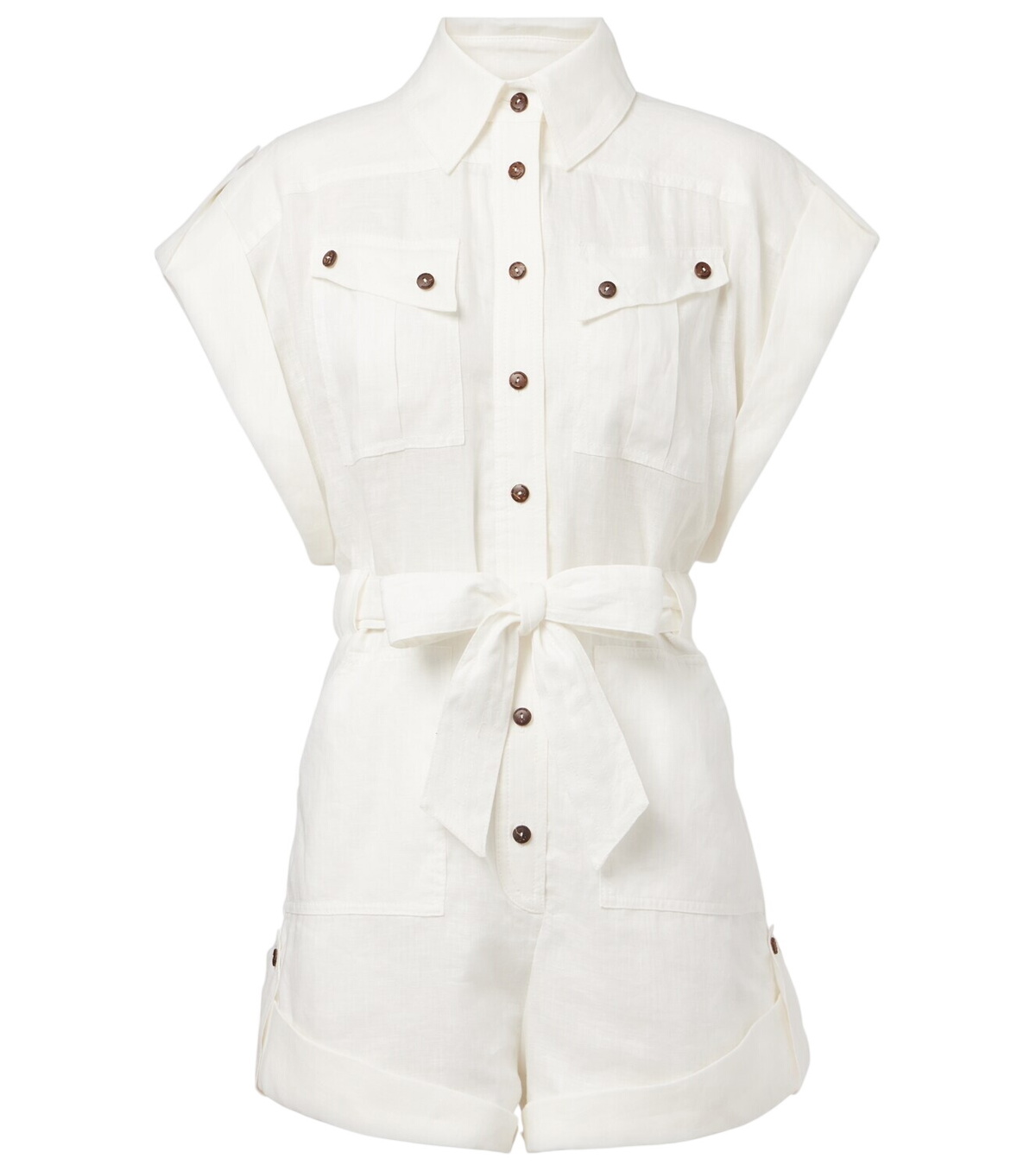 ZIMMERMANN - August Halter Neck Linen Playsuit Zimmermann