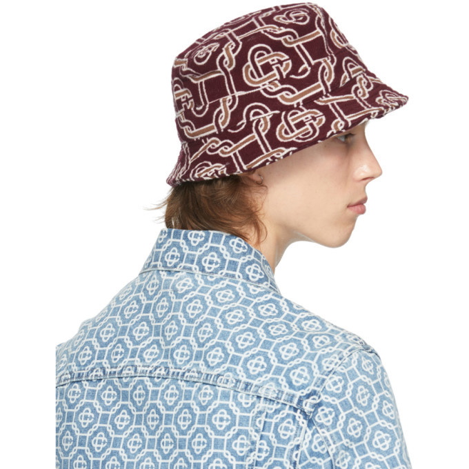 Casablanca Burgundy Wool Monogram Bucket Hat – BlackSkinny