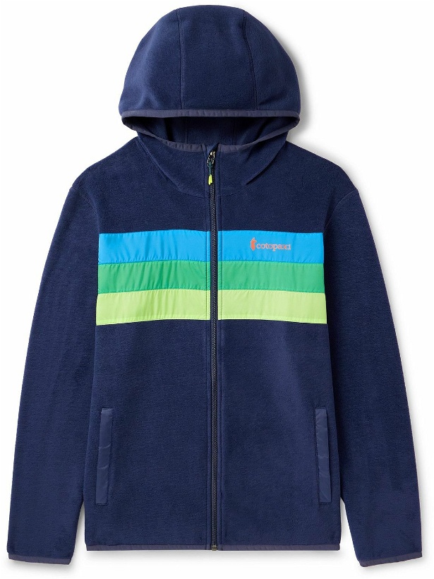 Photo: Cotopaxi - Teca Shell-Trimmed Recycled-Fleece Hooded Jacket - Blue