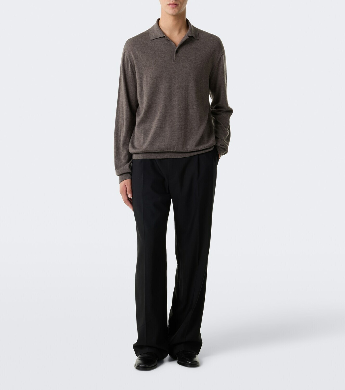 The Row Blainy wool and cashmere polo sweater