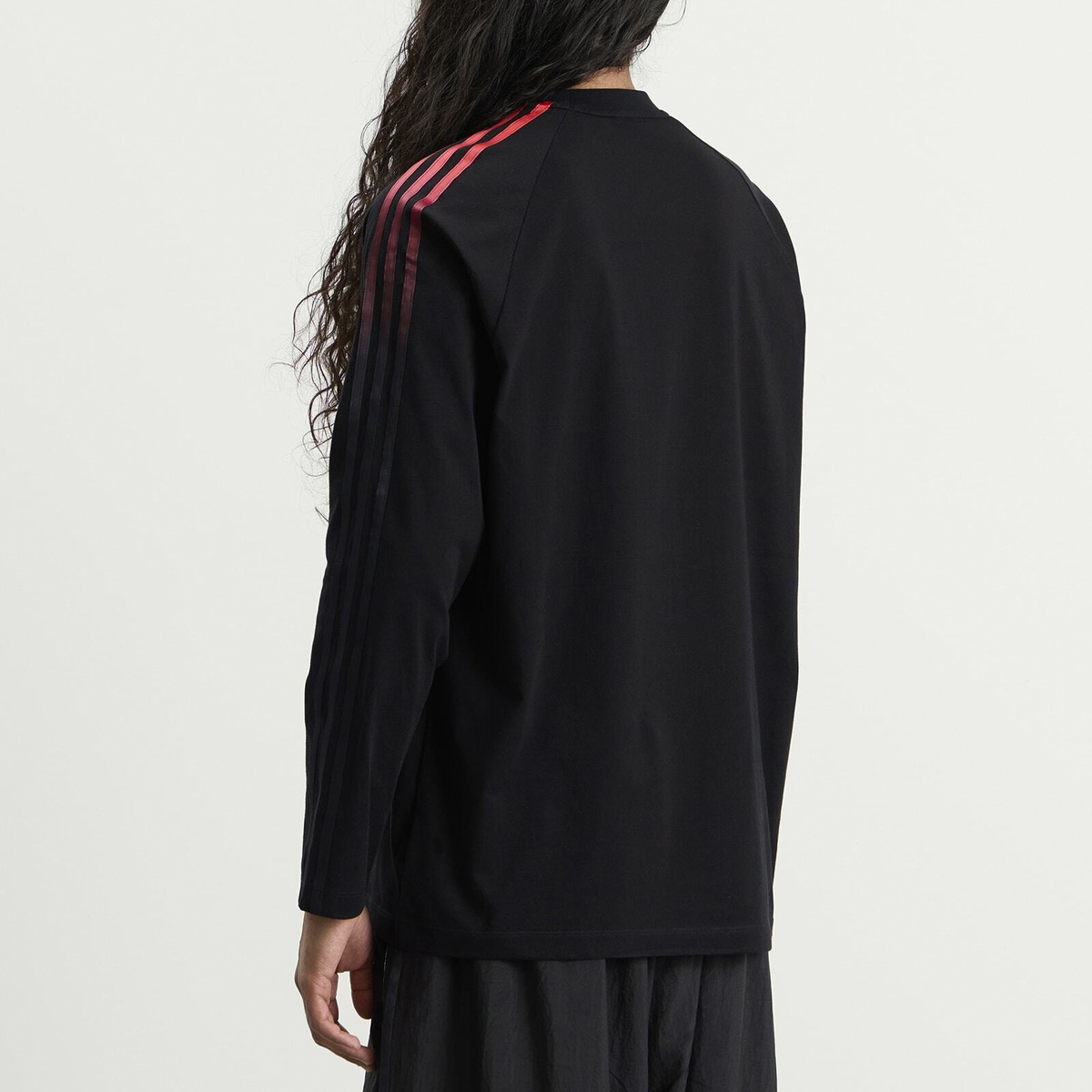 Y-3 Men's Oversized Gradient Stripes Long Sleeve T-Shirt in Black