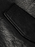 AMI PARIS - Textured-Leather Bomber Jacket - Black