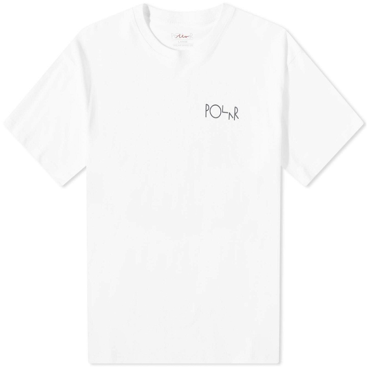 Photo: Polar Skate Co. Men's Skorsten Fill Logo T-Shirt in White