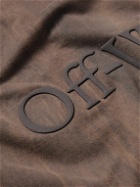 Off-White - Appliquéd Tie-Dyed Cotton-Jersey T-Shirt - Brown