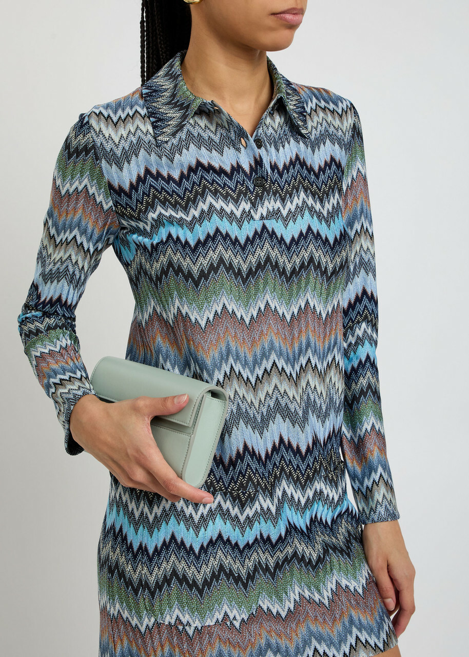 Missoni Zigzag-intarsia Fine-knit Mini Dress Multicoloured