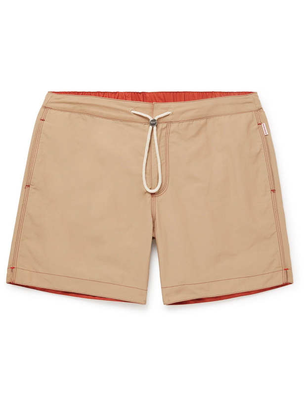 Photo: ORLEBAR BROWN - Bulldog Cotton Drawstring Shorts - Brown