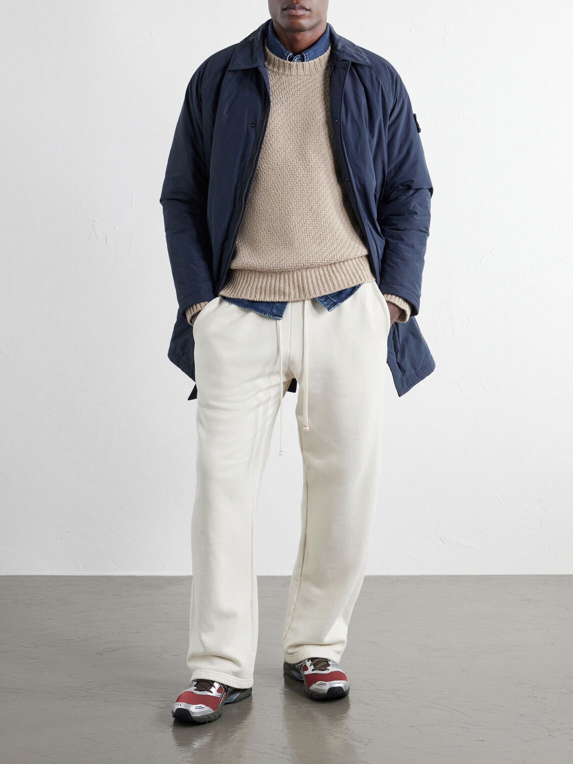 Stone Island - Basket-Stitch Wool-Blend Sweater - Brown