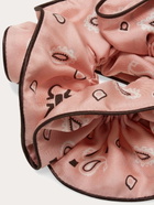 Ferragamo Womens Arabesque print silk scrunchie in Pink