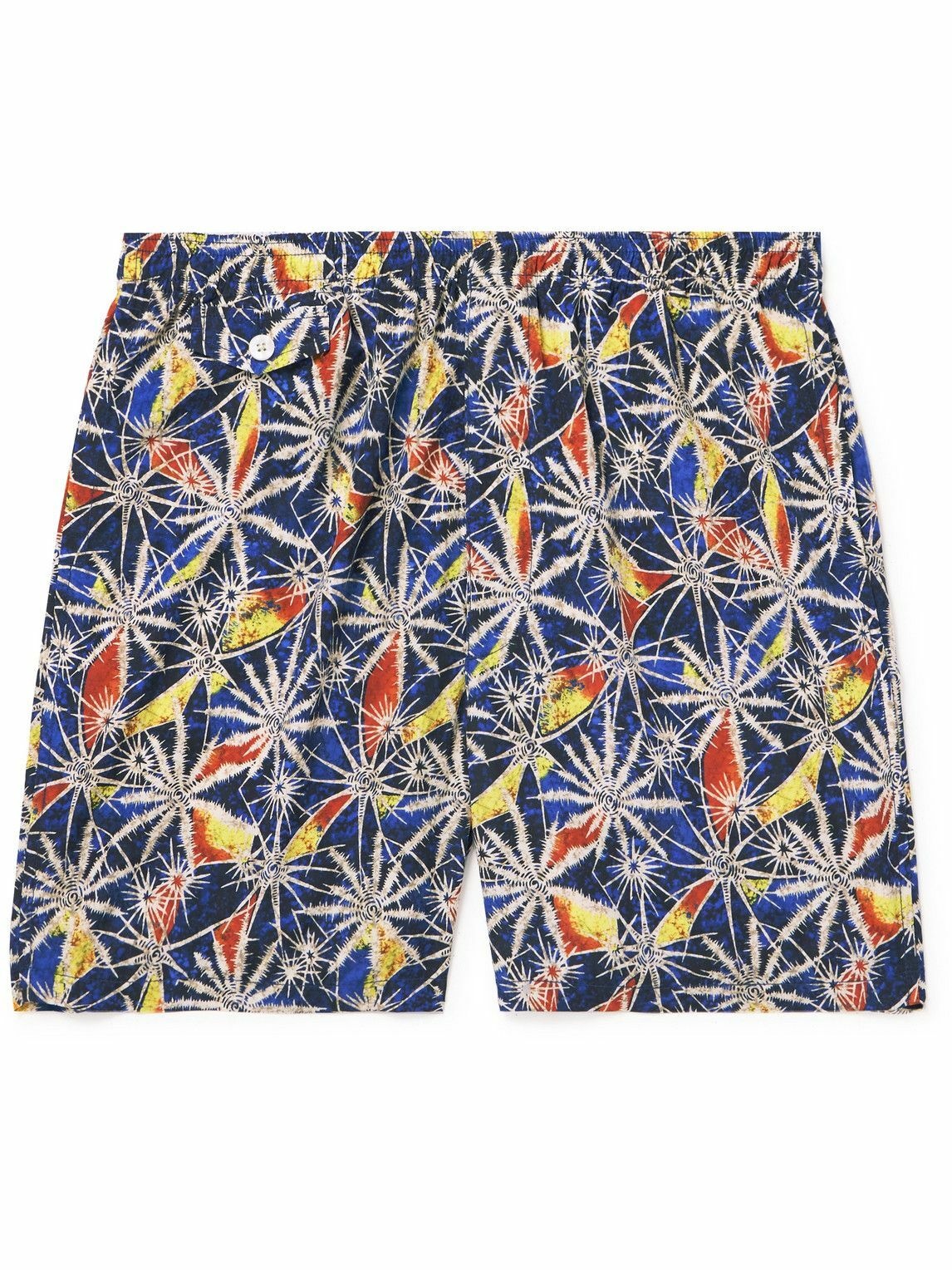 Photo: Beams Plus - Straight-Leg Mid-Length Printed Shell Swim Shorts - Blue