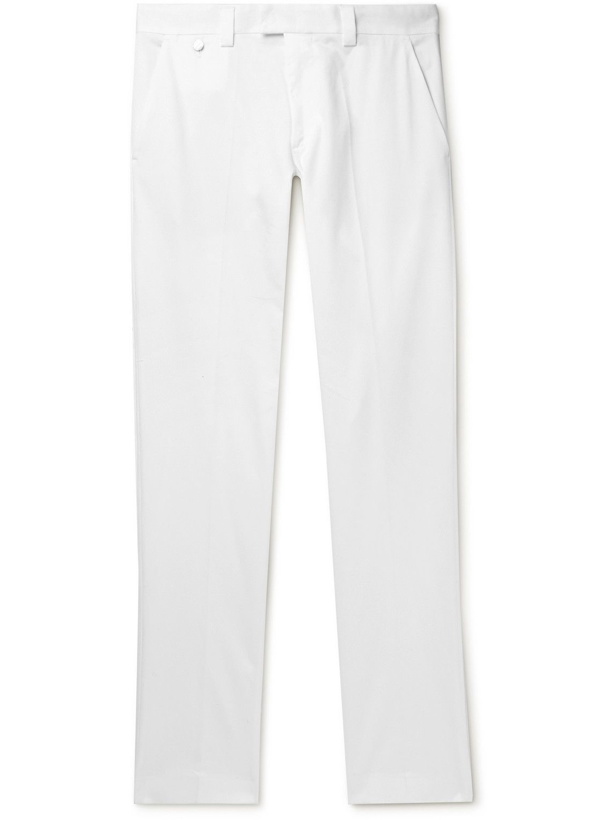 Photo: Agnona - Slim-Fit Cotton-Gabardine Trousers - White