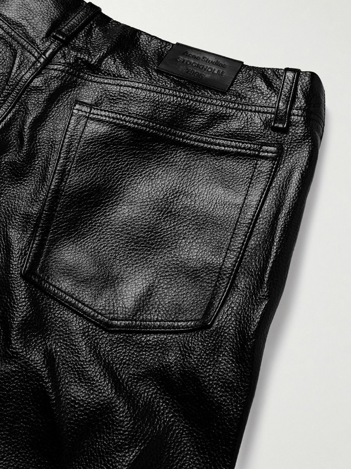 Acne Studios - Lolen Straight-Leg Full-Grain Leather Trousers - Black
