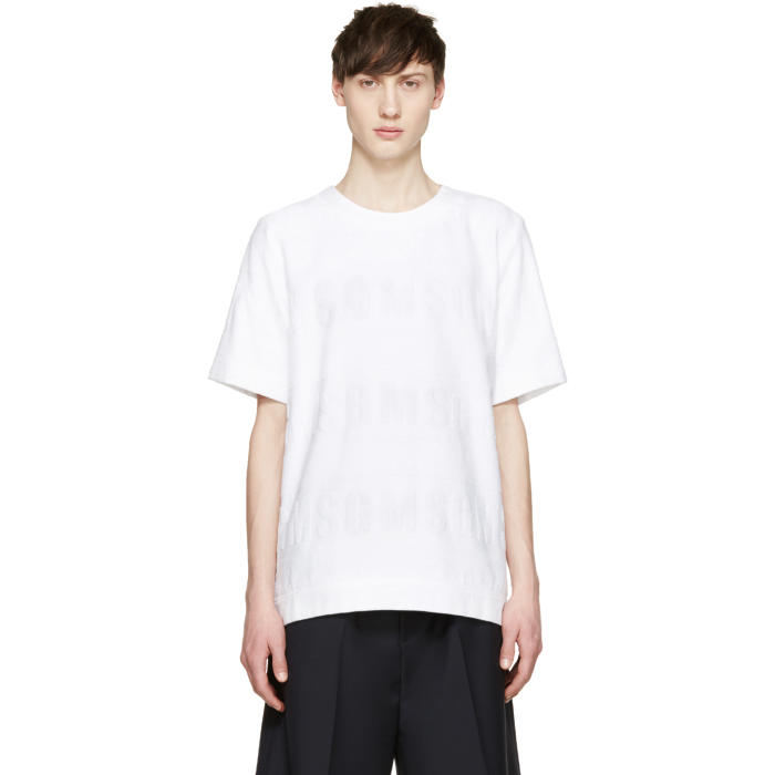 Photo: MSGM White Logo Terrycloth Pullover