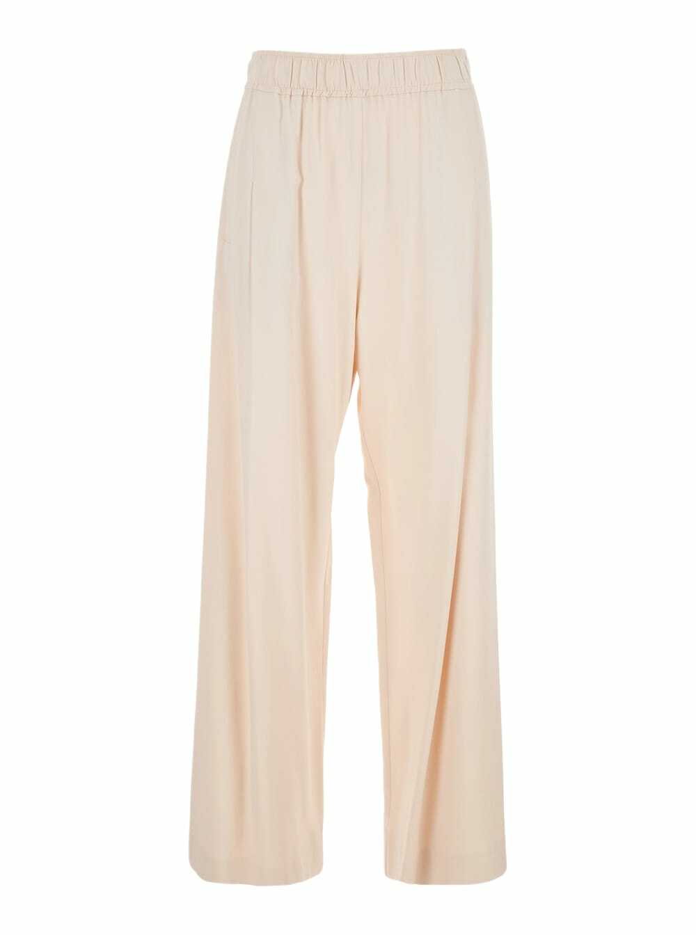 Merci Pink Pants With Elastic Waist And Pences In Viscose Blend Woman