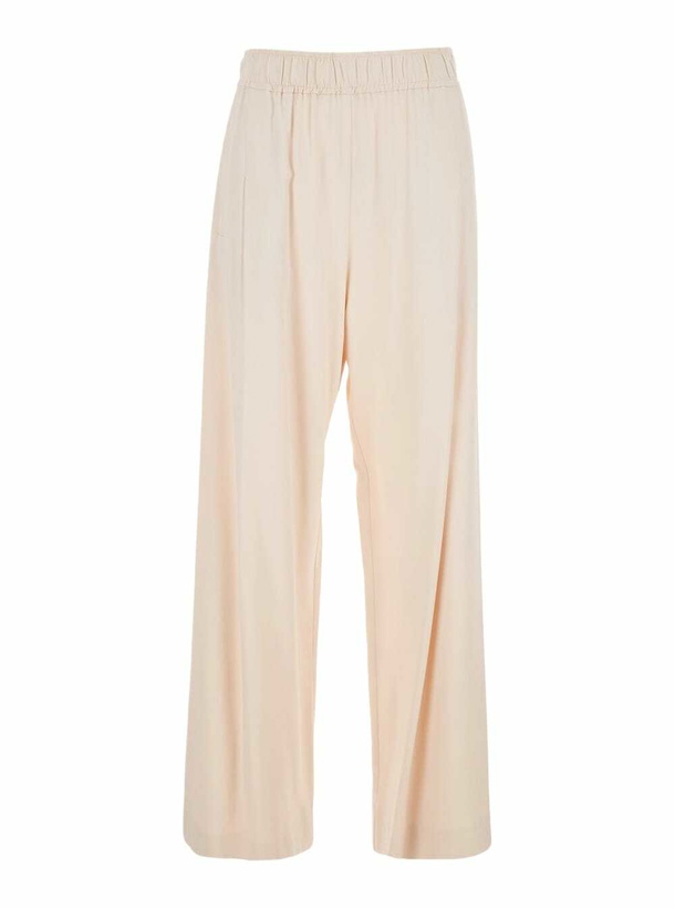 Photo: Merci Pink Pants With Elastic Waist And Pences In Viscose Blend Woman