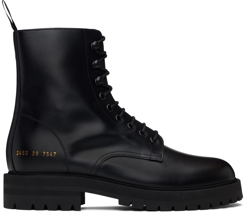 Common Projects Black Combat Boots Common Projects