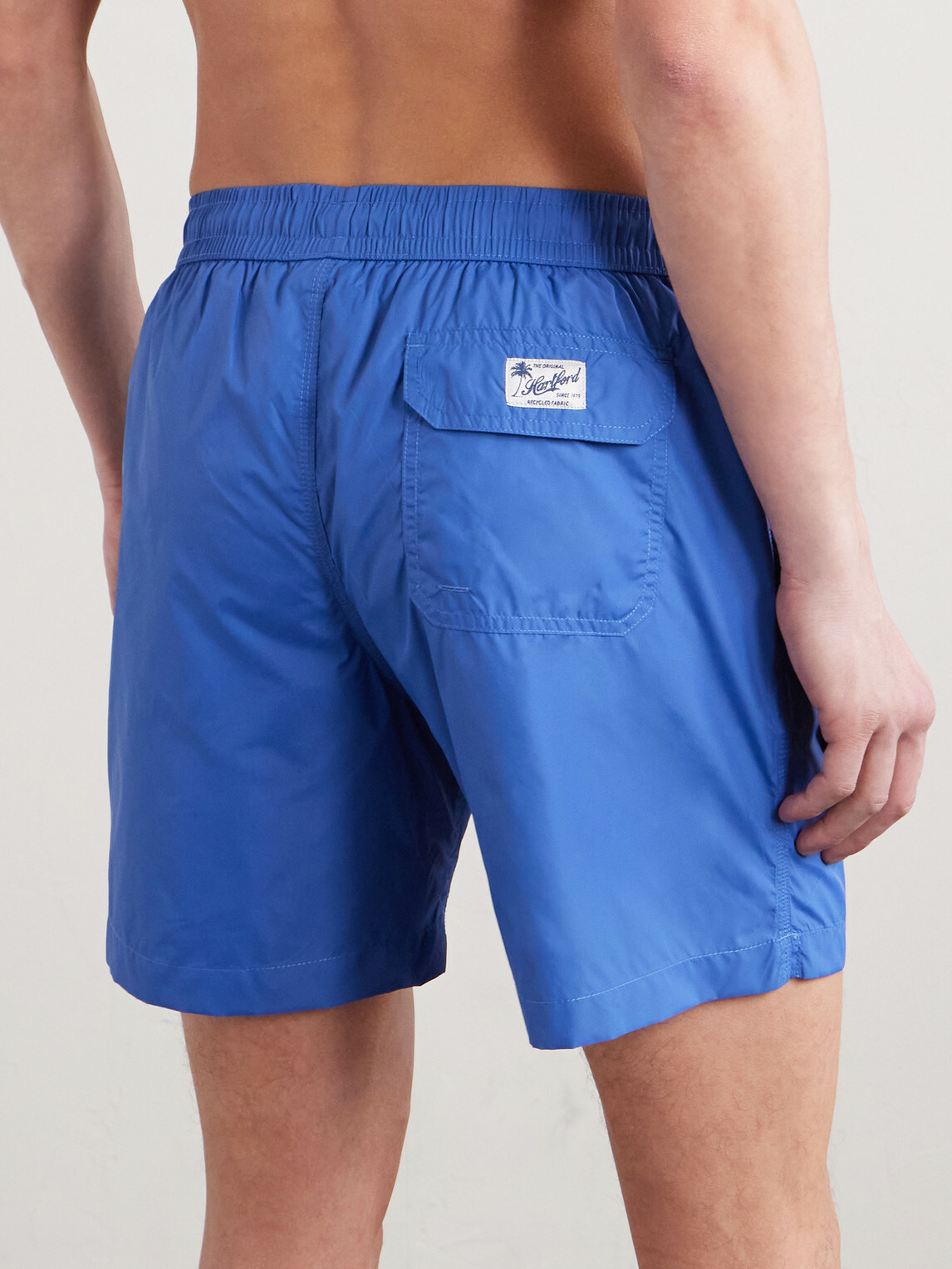 Hartford - Slim-Fit Mid-Length Recycled Swim Shorts - Blue