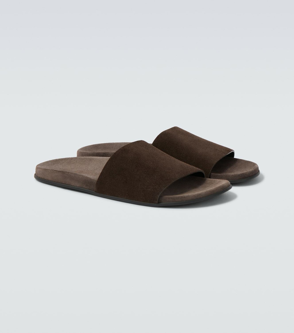 The Row Hugh suede slides