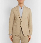 Officine Generale - Tan Slim-Fit Unstructured Garment-Dyed Cotton and Linen-Blend Suit Jacket - Beige
