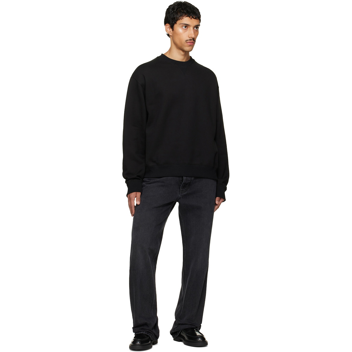 Jil Sander Black Cotton Terry Crew-Neck Sweatshirt