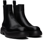 Ferragamo Black Embossed Chelsea Boots