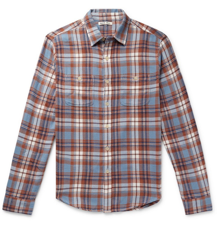 Photo: Alex Mill - Checked Cotton-Flannel Shirt - Sky blue