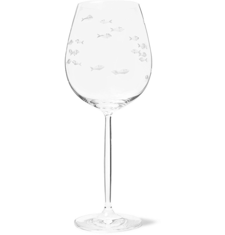 Photo: Linley - Fish-Etched Crystal Red Wine Glass - Neutrals
